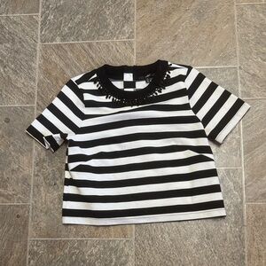 Black and White Striped Top